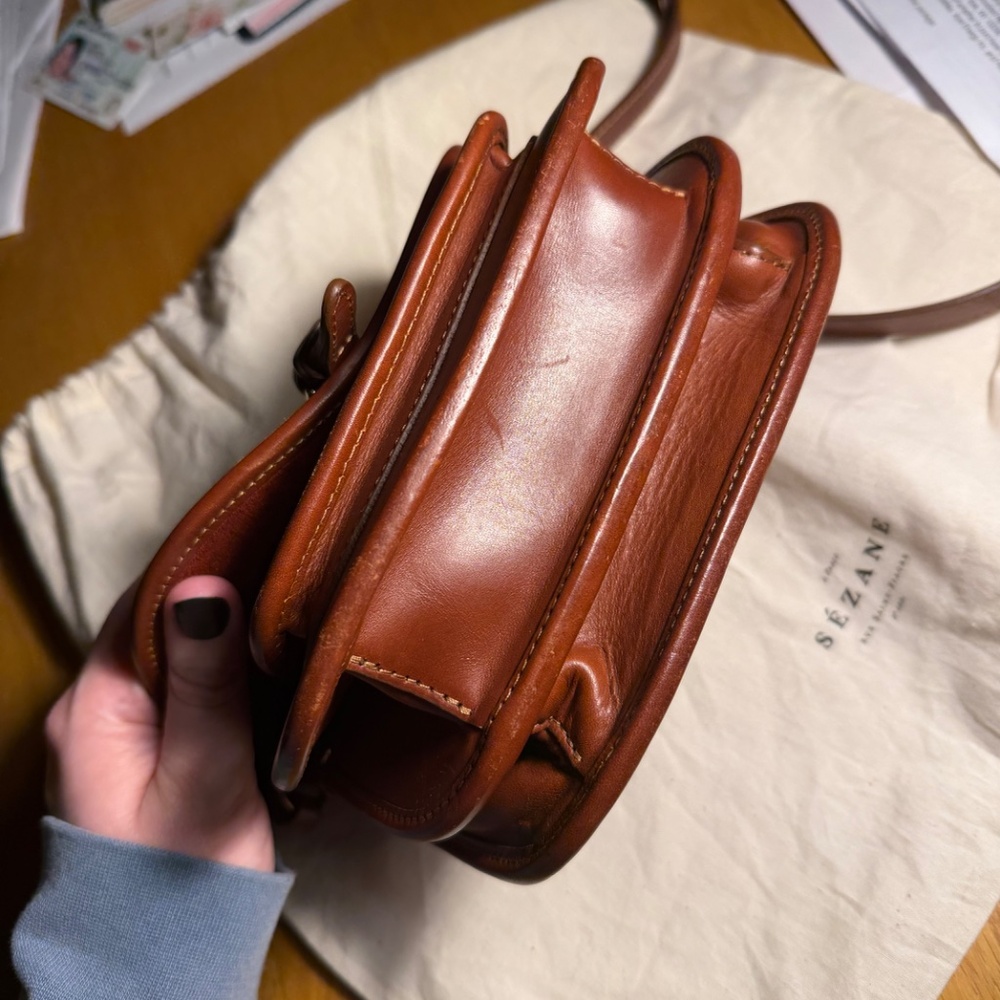 Sezane Roméo Bag Cuir Naturel Heritage - Size T-U - Picture 3 of 7